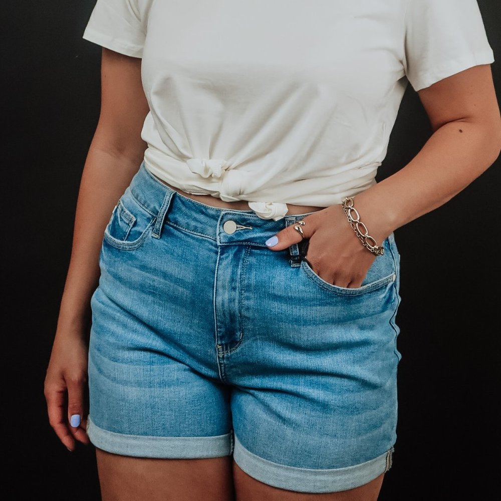 Judy Blue High Rise Cuffed Shorts (Plus Sizes)
